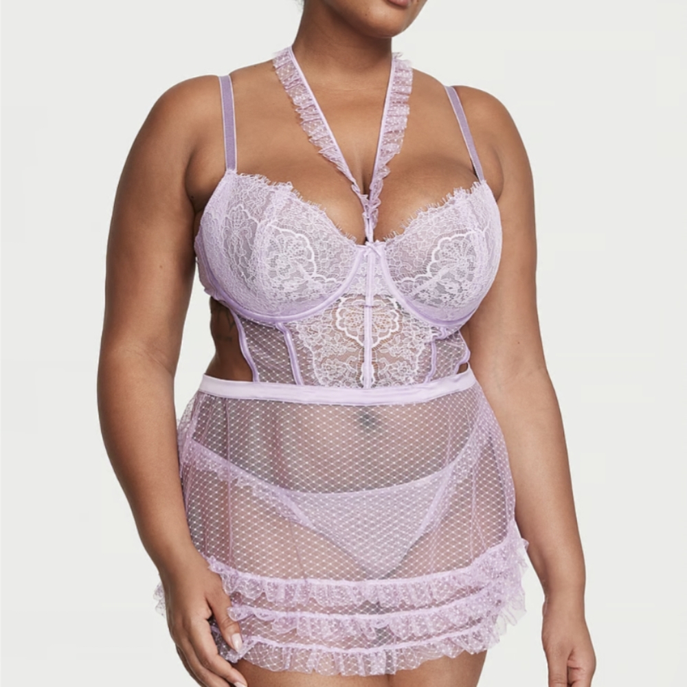 Victoria's Secret Lg. Wicked Unlined Apron 2 Piece